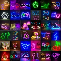 Wholesale Neon Sign Light Custom Led Lamp Night Lights Love Heart Game Bar Room Decor Birthday Wedding Party Shop Kids Gift