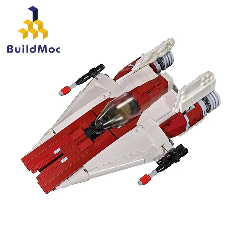 Buildmoc Space Wars A-wing Starfighters nave espacial MOC Set Kits de bloques de construcción juguetes para niños regalos juguete 616 Uds ladrillos