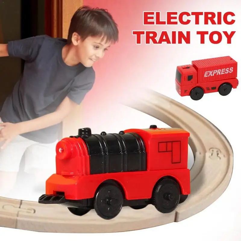 

Electric Train Toy Battery Powered Engine Train Kids Toys Wooden Railway Electric Train Compatible For BRIO Wooden Track