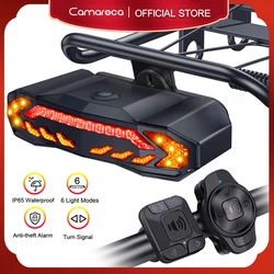 Camaroca New Wireless Bicycle Alarm Rear Tail Light With Turn Signal IP65 Waterproof Remote Control USB Bike Brake Taillight