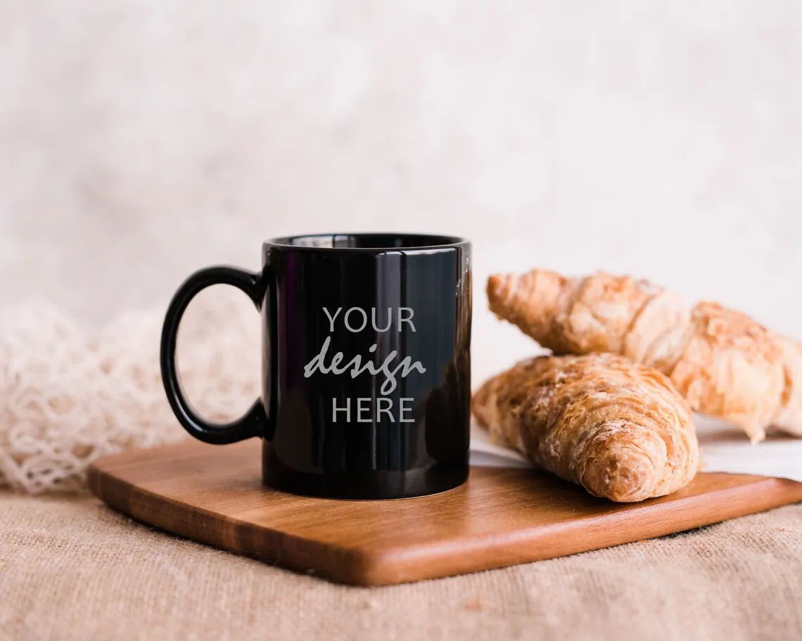 Dropshipping Personalised Custom black Coffee Mug Ceramic Tea Cup With Your Photo Text Logo