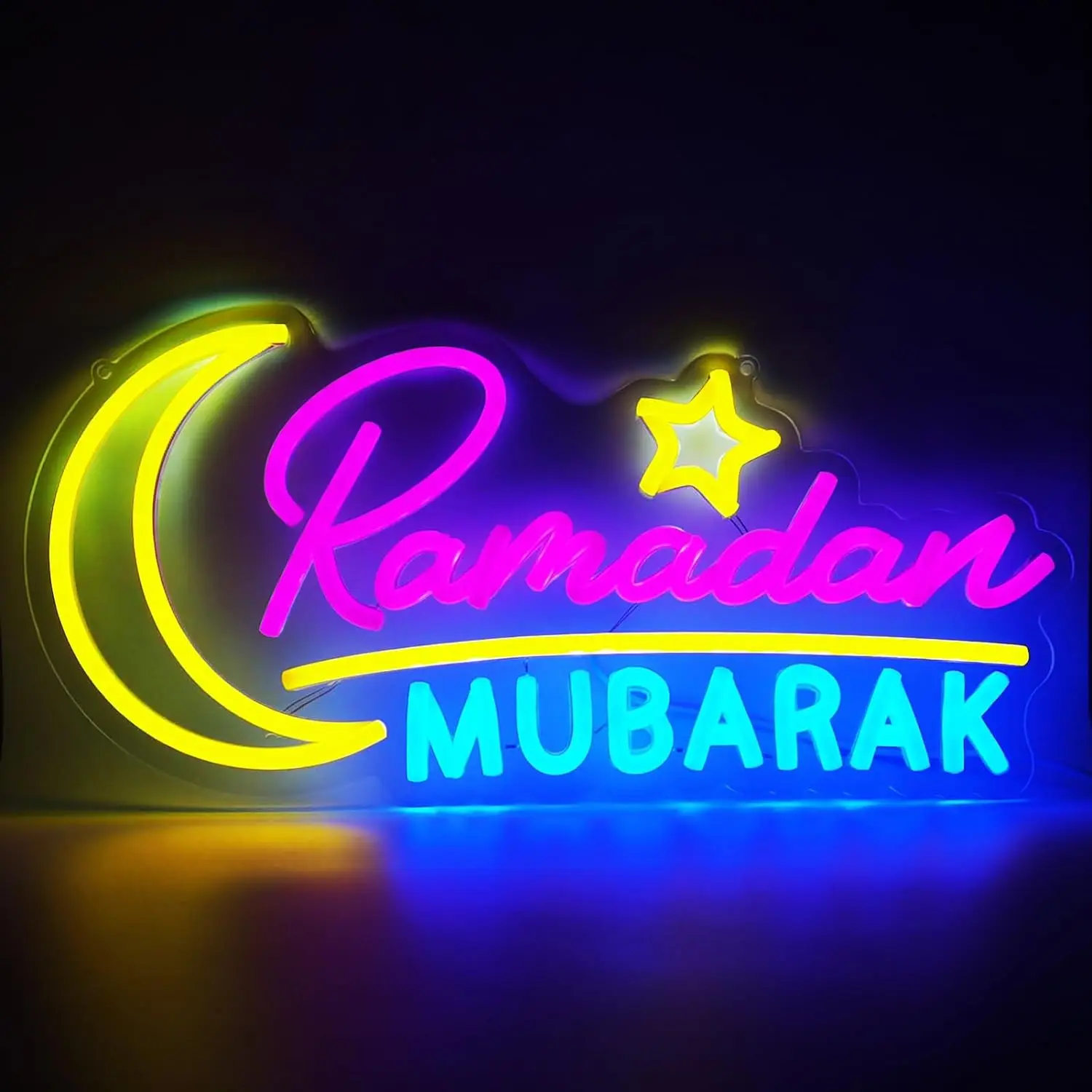 UponRay Ramadan Dekoracje Neon do domu Ramadan Mubarak Decor Neon Sign, Home Bedroom Decoration