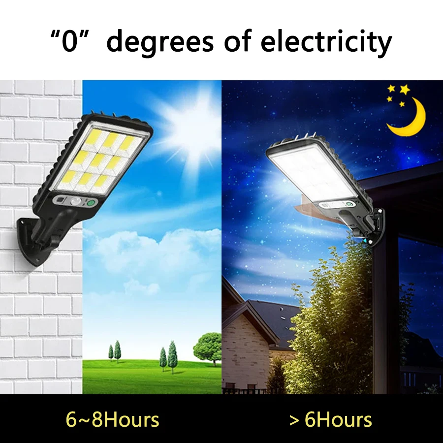 

108COB Outdoor Solar Street Light With Motion Sensor 3 Modes Human Induction Waterproof Solar Light for Garage Garden Patio