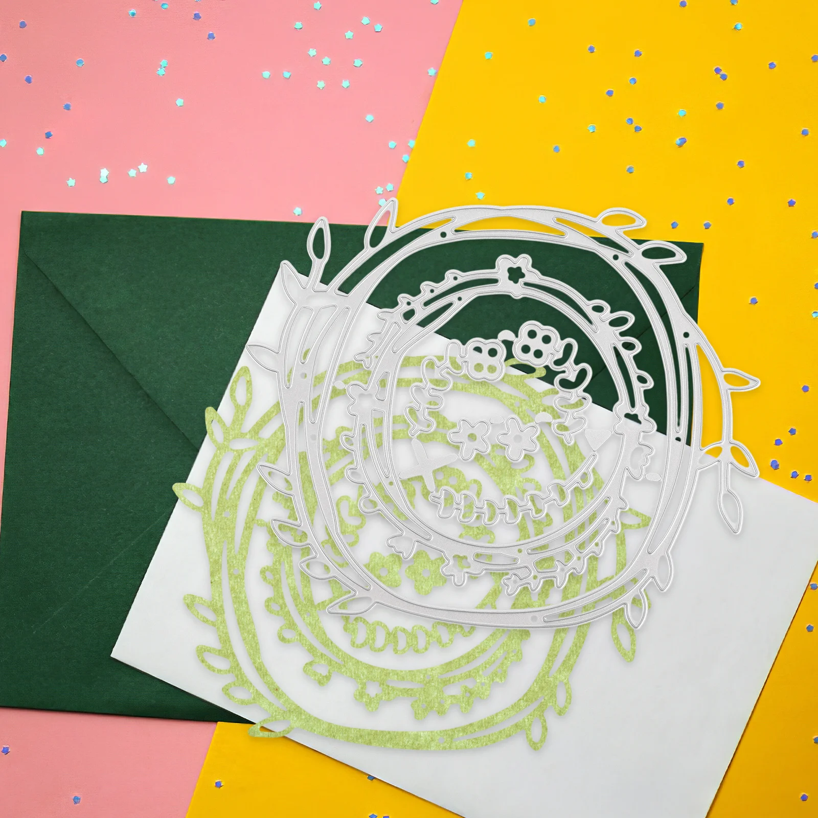 

Craft Cutting Die Carbon Steel Wreath Pattern DIY Scrapbook Embossing Cards Invitation Photo Album Decor Handcraft Tool