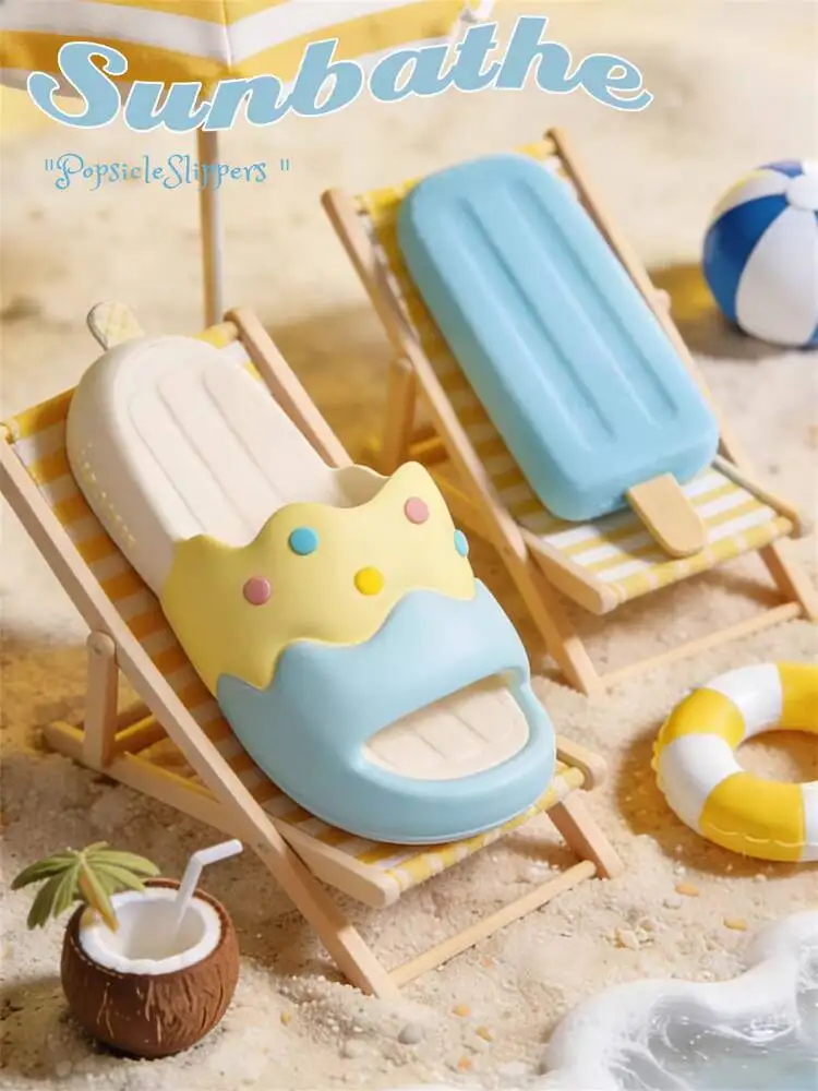 Immagine 5: Pantofola estiva da donna Scivoli ghiacciati carini Pantofole da spiaggia per gelato divertenti in EVA antiscivolo per esterni e casa