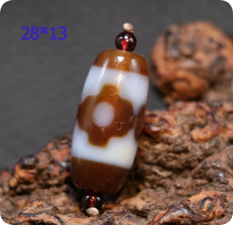 Magic Energy Tibetan Old Agate Honestly 3 Eye Coffee Color dZi Bead Amulet Totem