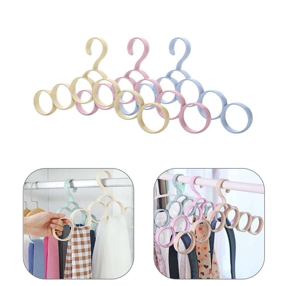 

3Pcs Wardrobe Clothes Hanger Rugged PP Construction Saves Space Holds Coats Scarves Ties Belts Efficient Home Organization