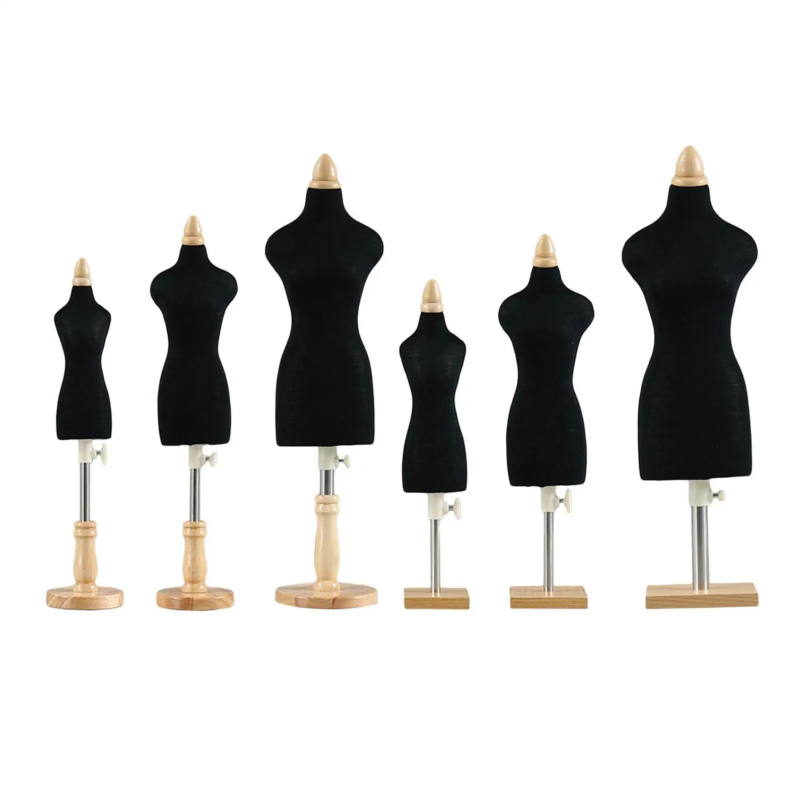 Doll Dress Form Mannequins Body Doll Mannequin Torso Stand with Wooden Base