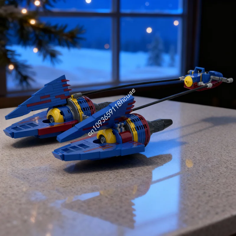 371 elementów MOC Podracer w stylu silnika Dash 8, model bitewny Star Wars, klocki konstrukcyjne, prezent na Boże Narodzenie, zabawka architektoniczna, pomysł DIY, kreatywny.