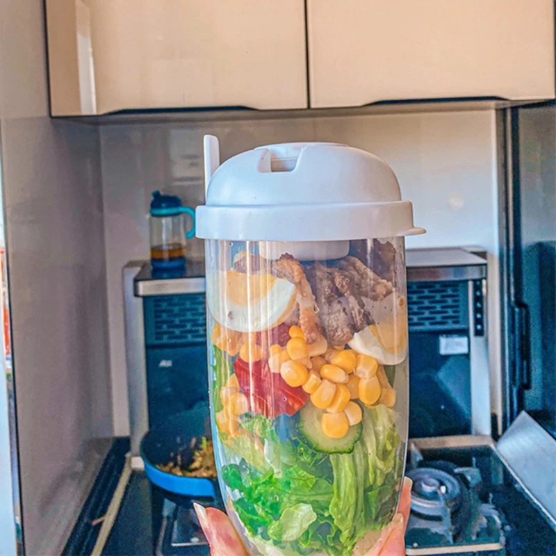 

Nymph 1000 Ml Breakfast Oatmeal Nut Yogurt Salad Cup Container With Fork Women's Fat Loss Slimming Salad Cups Portable Lunch Box