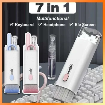 Image 7-in-1 Cleaner Kit Computer Keyboard Clean Brush Bluetooth Earphone Cleaning Pen Keycap Puller Phone Screen Laptop Cleaner Tools