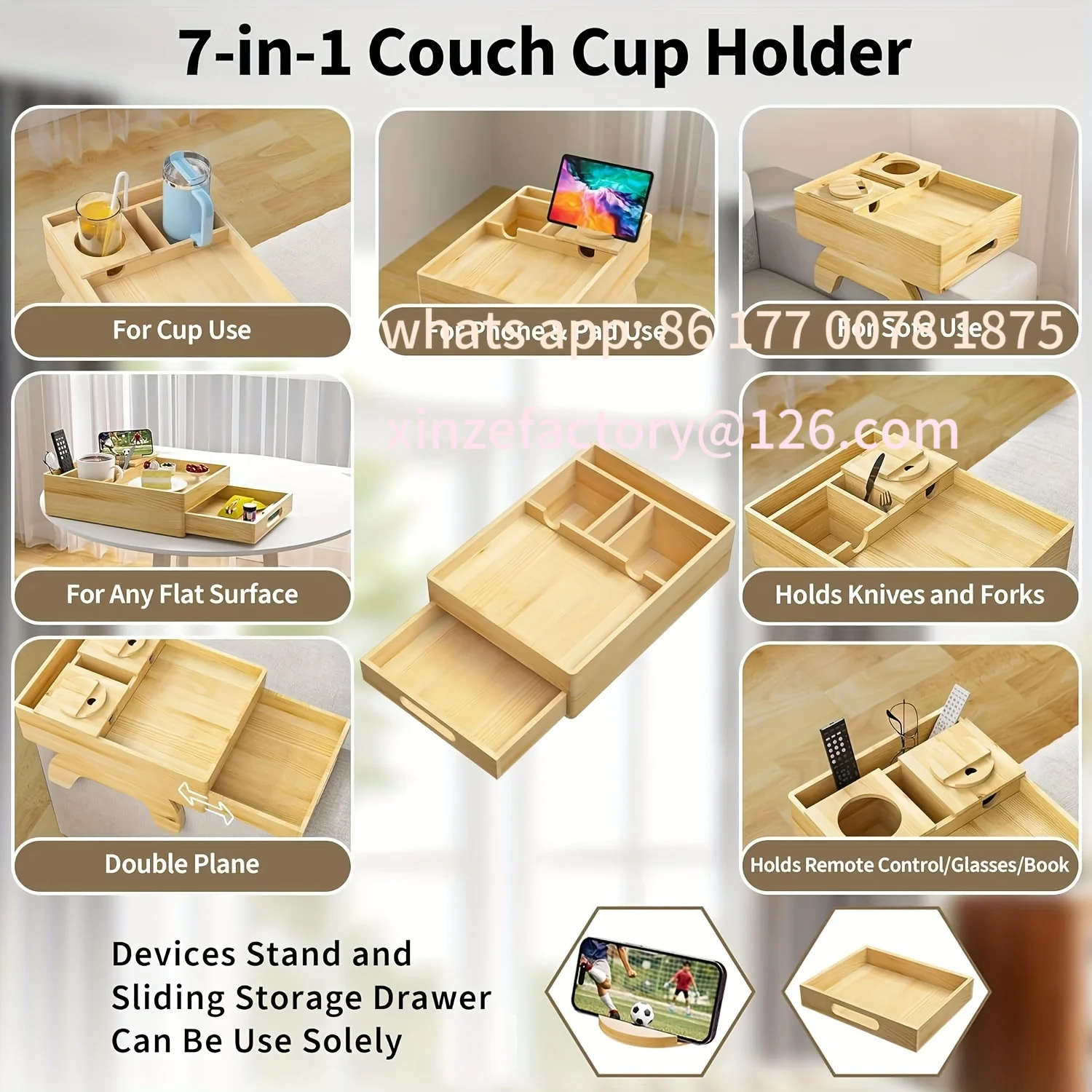 Porte-gobelet et plateau d'acc - Drawer Organizer Bamboo avis et prix