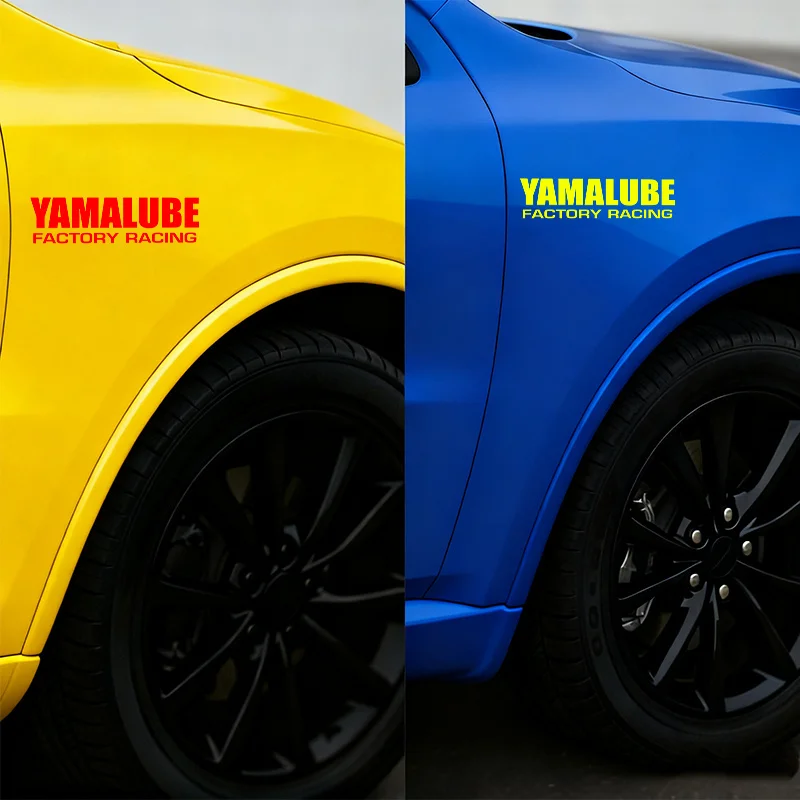 YAMALUBE FACTORY RACING: Clear Vinyl Decal Stickers - Waterproof, Surface Suitable for Car Windows,Bumpers, Motorcycle Decals