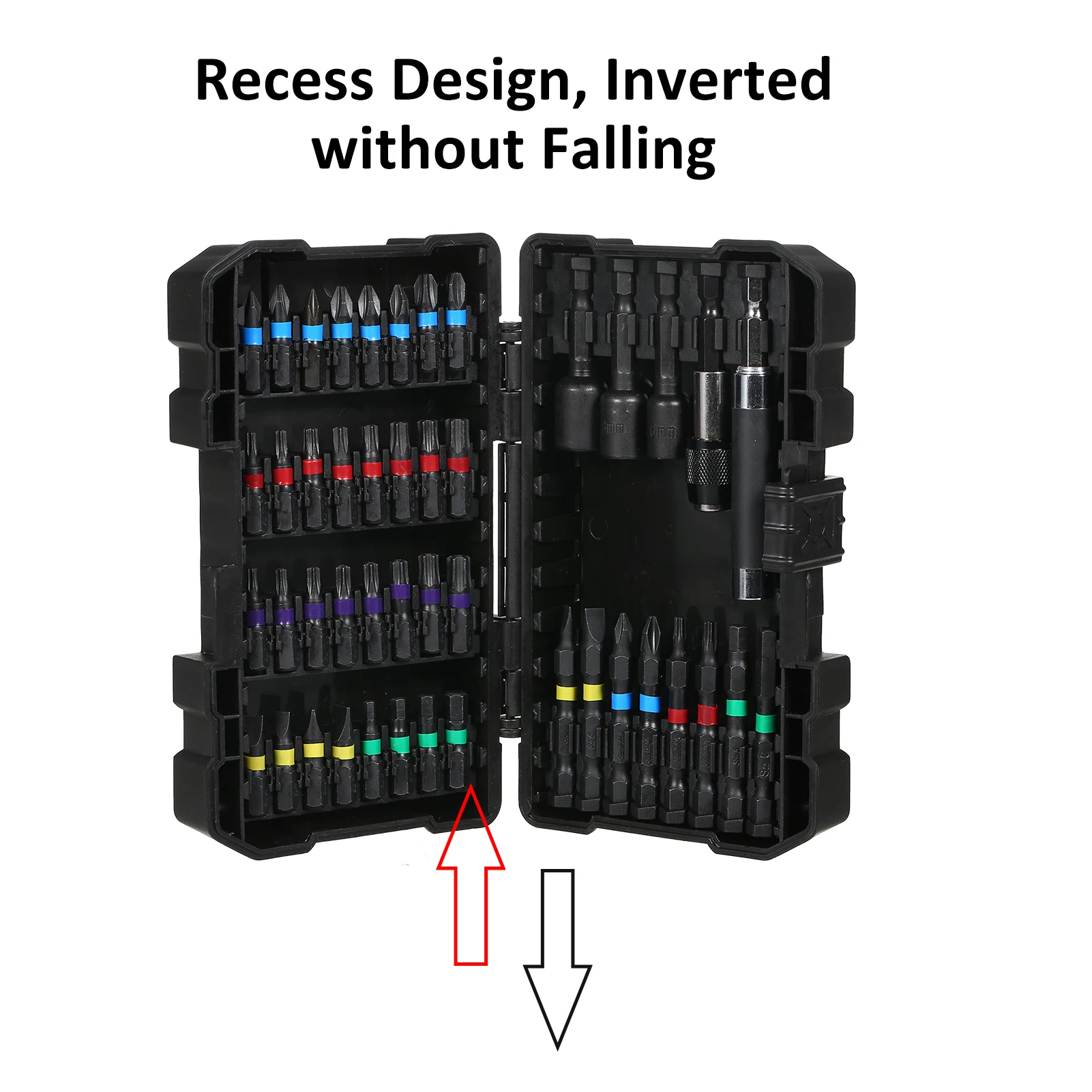 45PCS Drill Bit Set Screwdriver Bit Set Impact Driver Bit for Wood Metal Steel and Security Screwdriver Bits for Power Tool Case