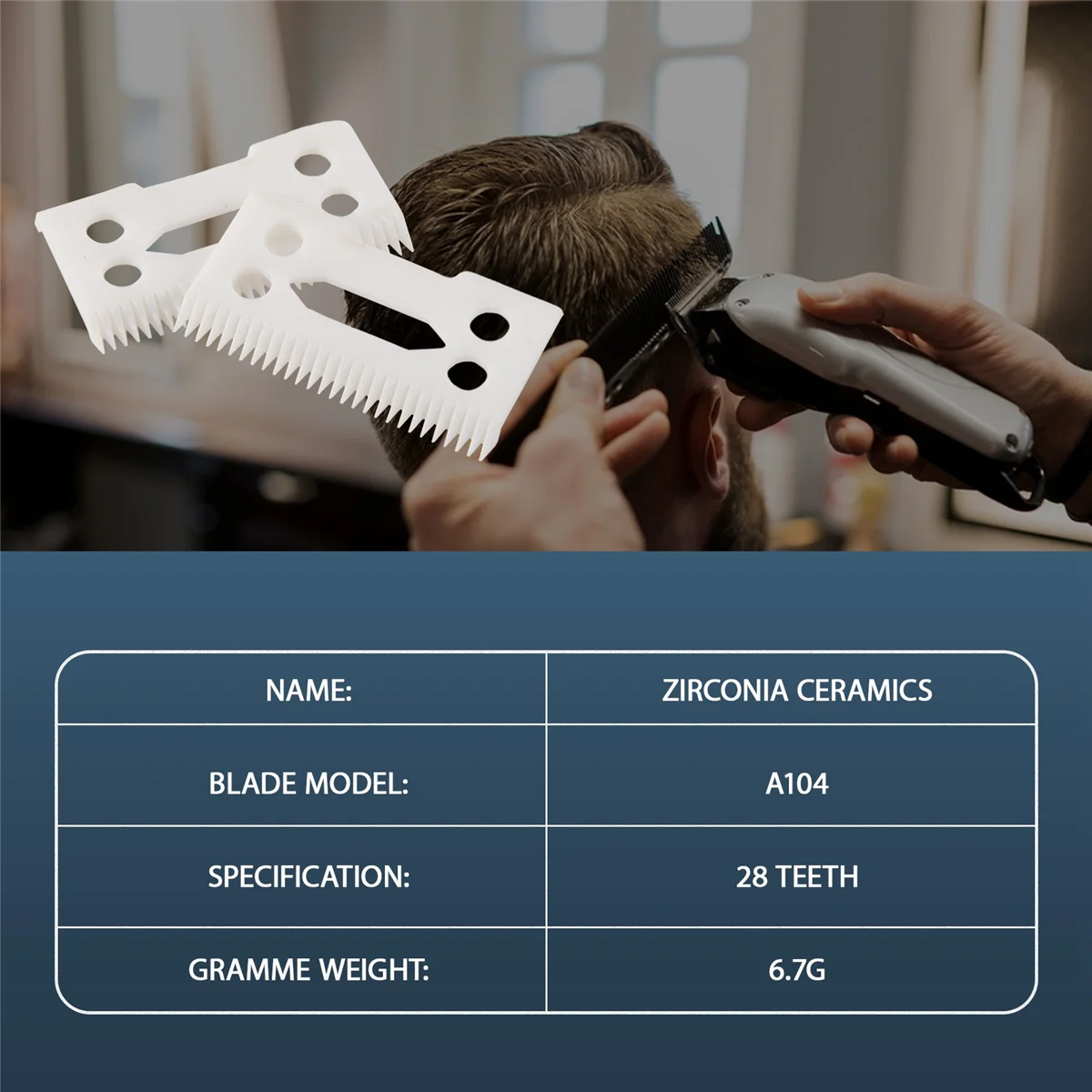 30Pcs 28 Teeth Zirconia Ceramic Clipper Blade for Senior Clipper