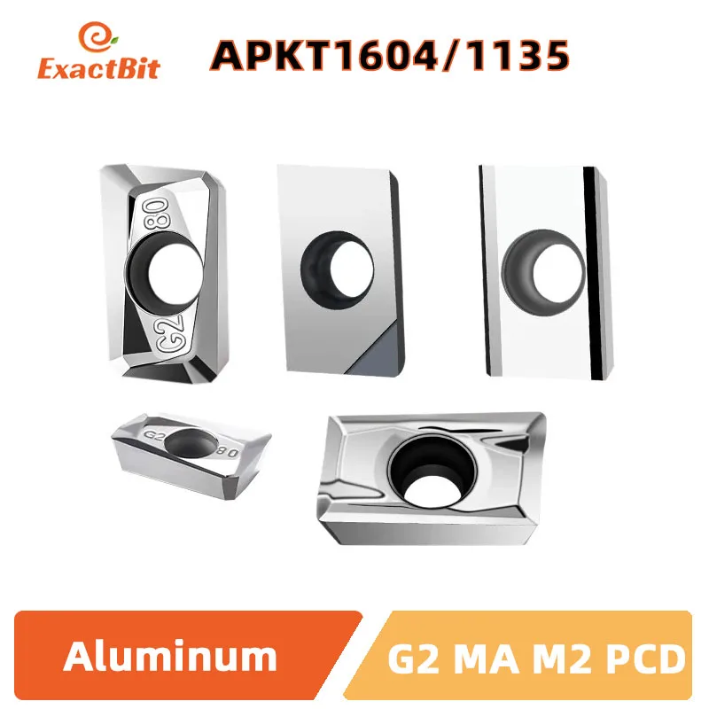 

ExactBit APMT1604 APKT1604 Carbide Milling Inserts Slot Type MA G2 for Aluminum