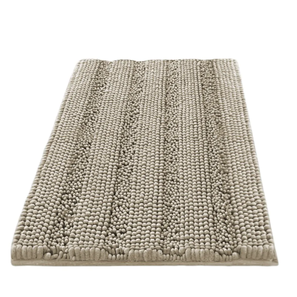 

Comfortable Thickened Chenille Bath Mat Non-Slip Rectangular Bathroom Rug Soft Washable Small Carpet Bedroom