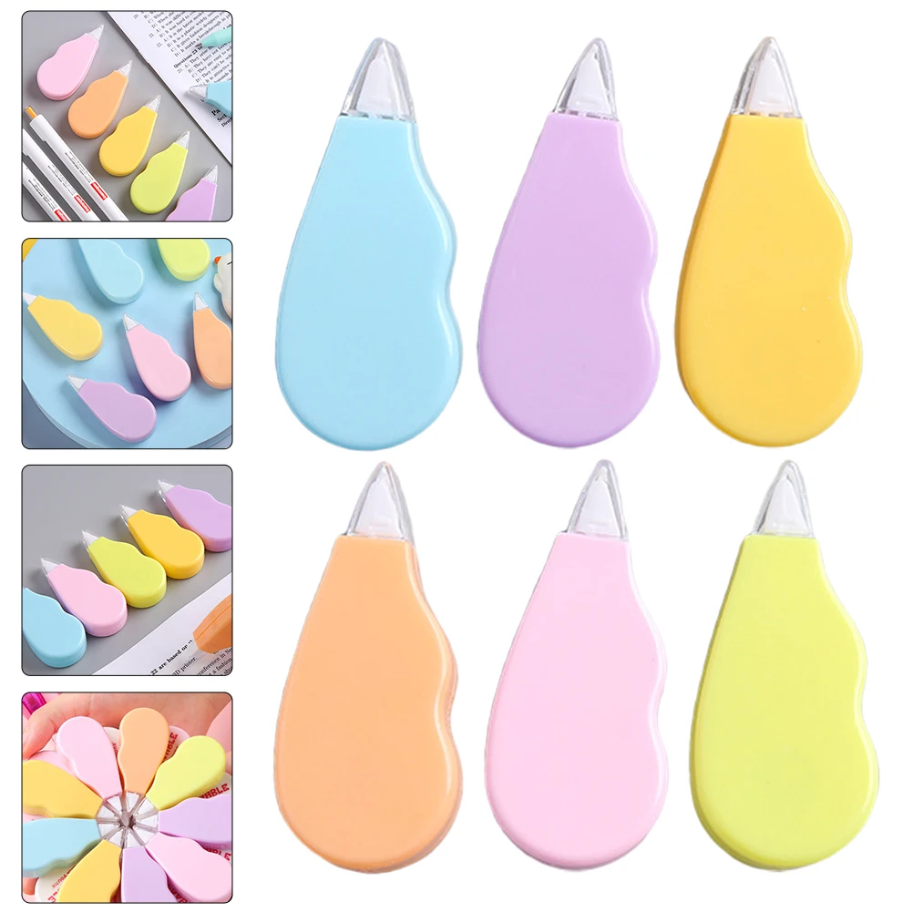 

6pcs Portable Correction Tapes Cute School Supplies Students Study Tools Adhesive Eraser Tapes For Writing Practical Corrector