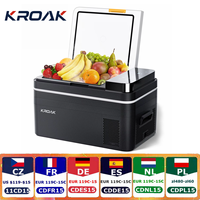 KROAK 21/25/28L Single Zone Large Digital Display Panel Small Capacity Car Refrigerator European Specification