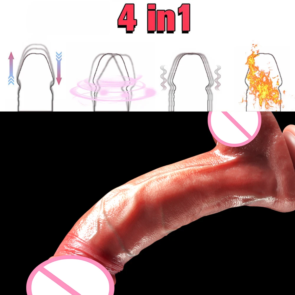 Wireless Vibrator Telescopic Dildos For Women Big Dildo Vibrador Heating Skin Feeling Dick Realistic Penis Large falos Silicone