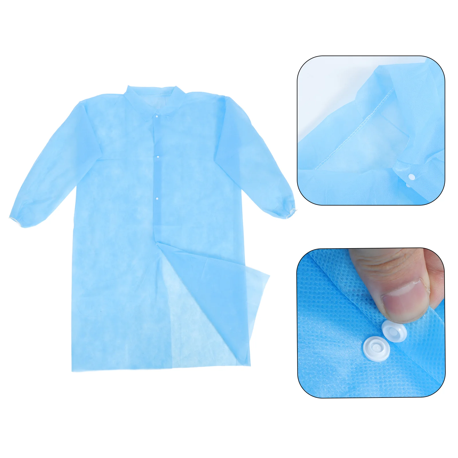 

10 Pcs Dustproof Clothing Lab Coat Non-woven Button White Coats for Women Operating Room Costume Fabric Bulk