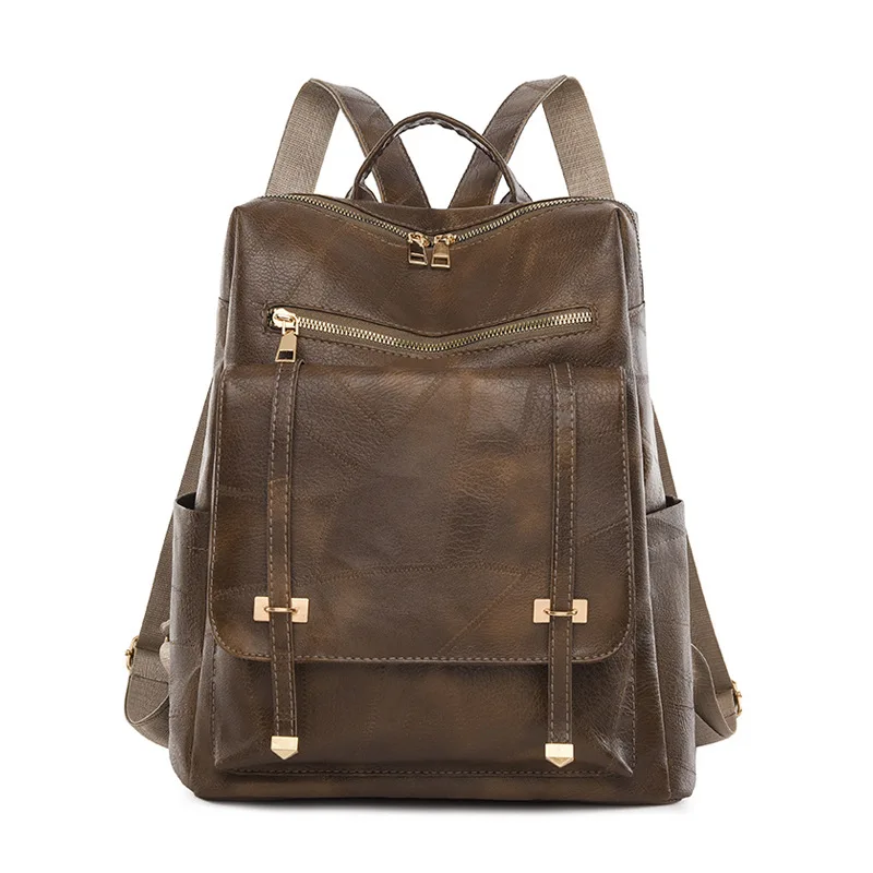 

Women High Quality Leather Backpacks Vintage Female Shoulder Bag Sac a Dos Travel Ladies Bagpack Mochilas School Bags For Girls