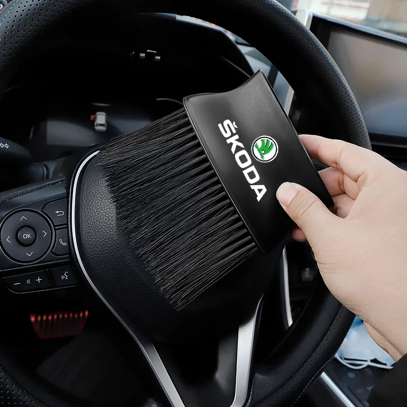 تنظيف السيارة فرشاة ناعمة مقعد الفجوة منفذ الهواء أداة الغبار لسكودا كيللاك إليك كودياق اوكتافيا إنق كاميك سكالا رابيد سوبيرب كاروك #4