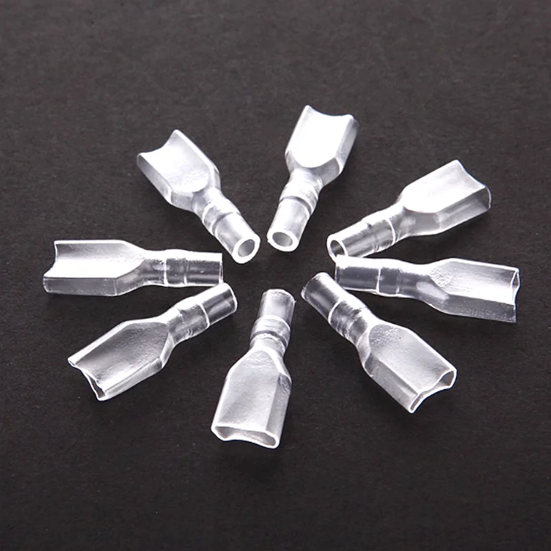 10PCs 2.8/4.8/6.3mm Hook Switch Terminal Sheath Female Interface Plug-in Wiring Cold Compression Terminal Copper Connector