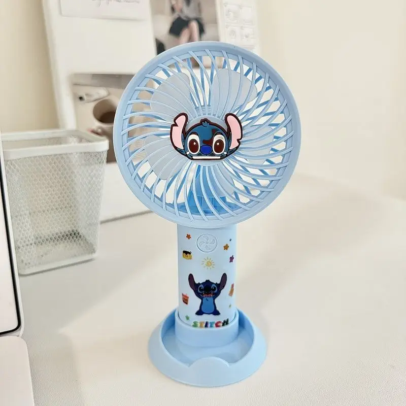 新しいリロ & スティッチアニメかわいい甘いミニファンかわいい漫画アニメアクセサリー USB 充電発光ハンドヘルドファンキッズギフトおもちゃ