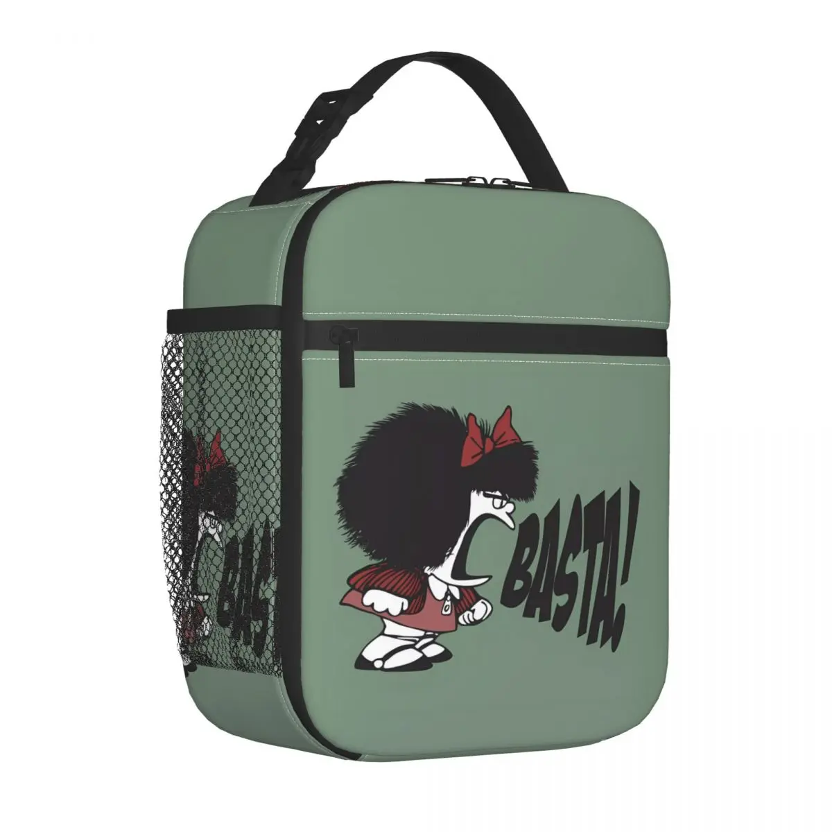 Mafalda Cartoon Lunch Bag Argentine Cartoon Quino Comic Funny Lunch Box For Women Cooler Bag Designer Thermal Tote Handbags