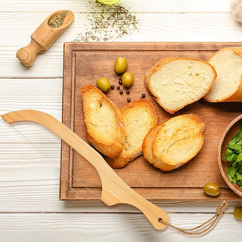Couteau à pain en bois, trancheur, scie dentelée en acier inoxydable de qualité supérieure, coupe-pain pour pain fait maison, Bagels, Baguettes