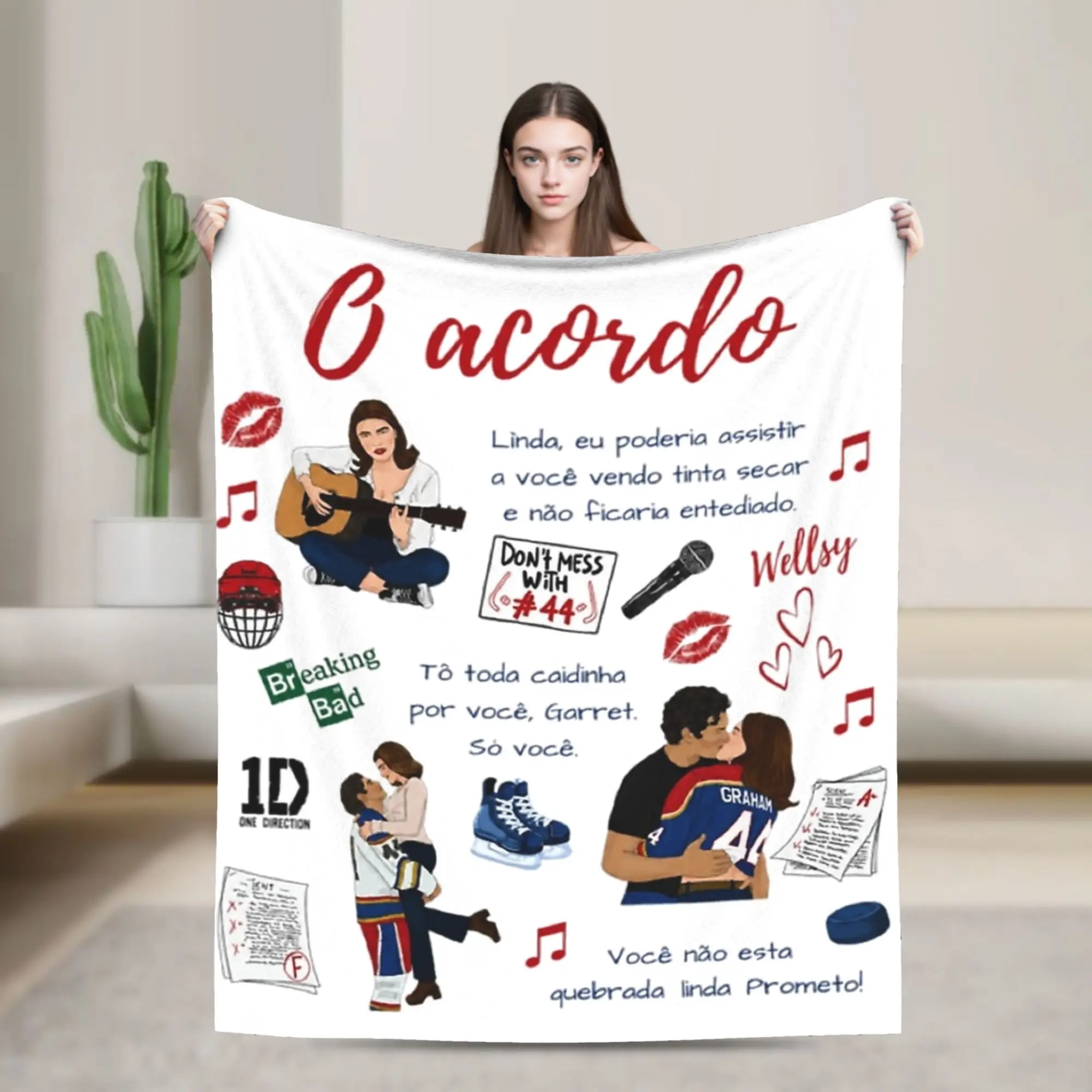 Off Campus Maria Patins Social Club Garrett Grahams Booktok Flannel Throw Blanket  Blanket for Home Office Warm Bedspread,