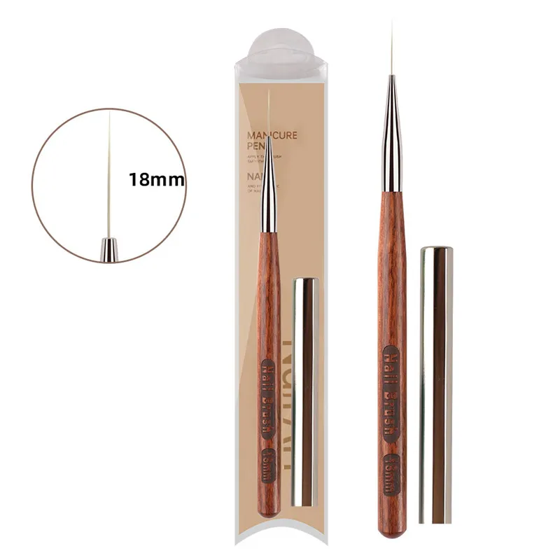 1/3PCS Sandalwood Handle Brush Art Liner For Manicure Painting  Extension Acrylic Builder Accessory  Brush Uv Gel Extension