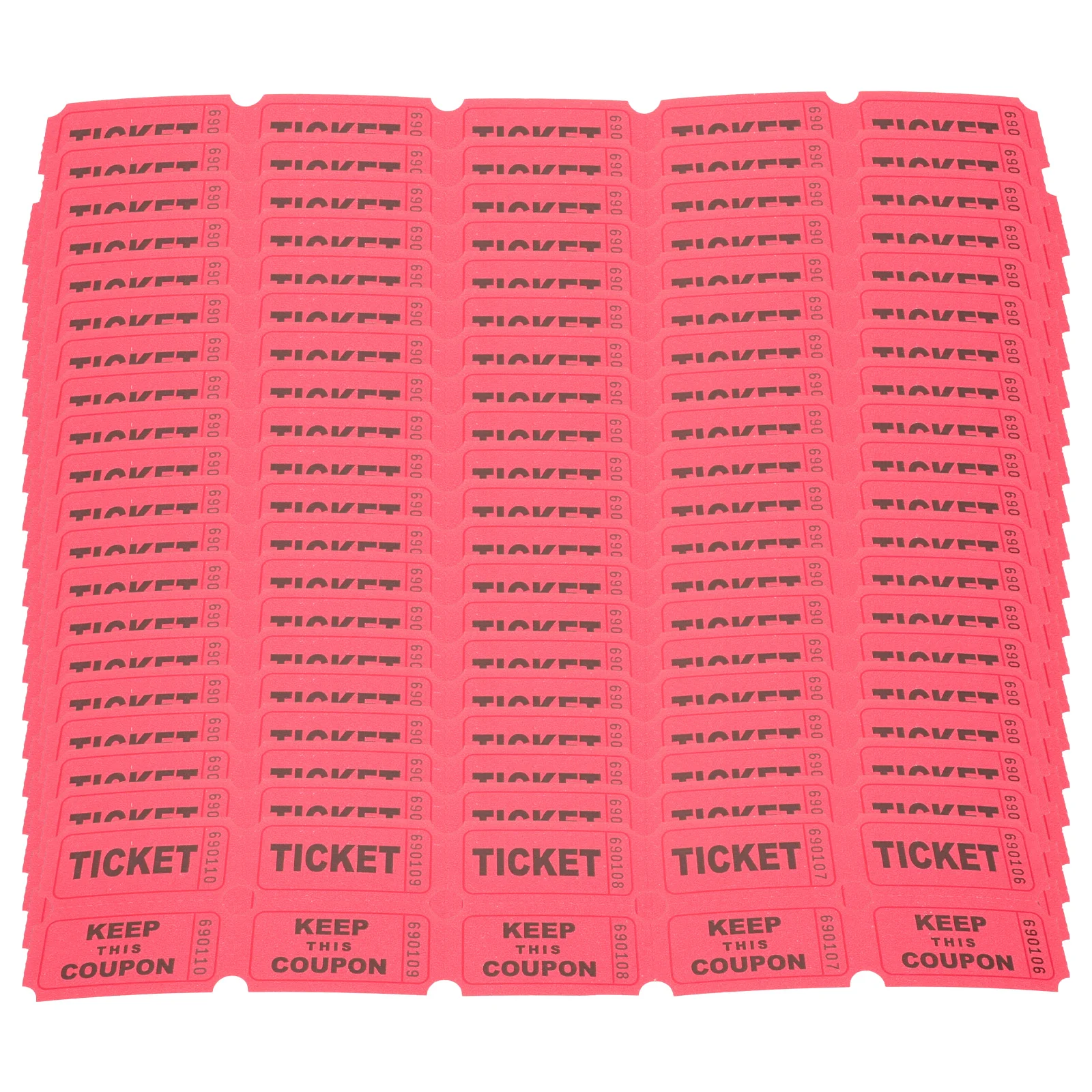 100 Pcs Fake Parking Ticket Lottery Tickets Raffle Electronic Orange Paper Single Baby