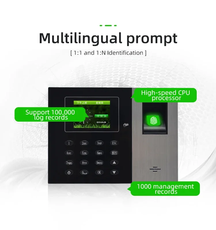 008 001 Cloud Based Real Time Download Upload Time Recording Biometric Attendance Machine With Fingerprint