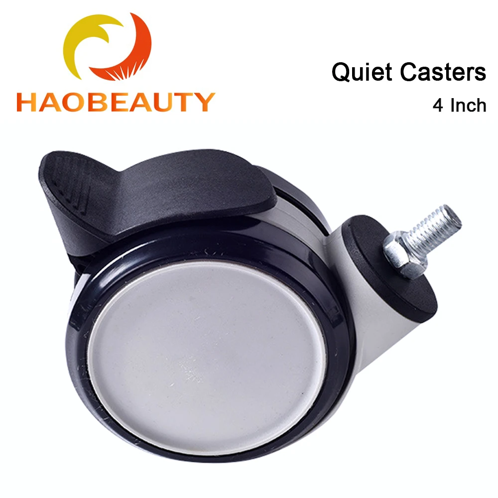 

HaoBeauty Medical Casters 4Inches Silent Swivel Casters Brake Wheel Mobile Stand Double Wheel Beauty Equipment Wheelbarrow