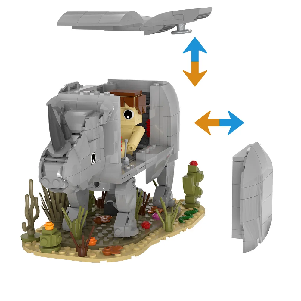 Ace Ventura Pet Detective Building Blocks Rhinoceros Man Model Kit