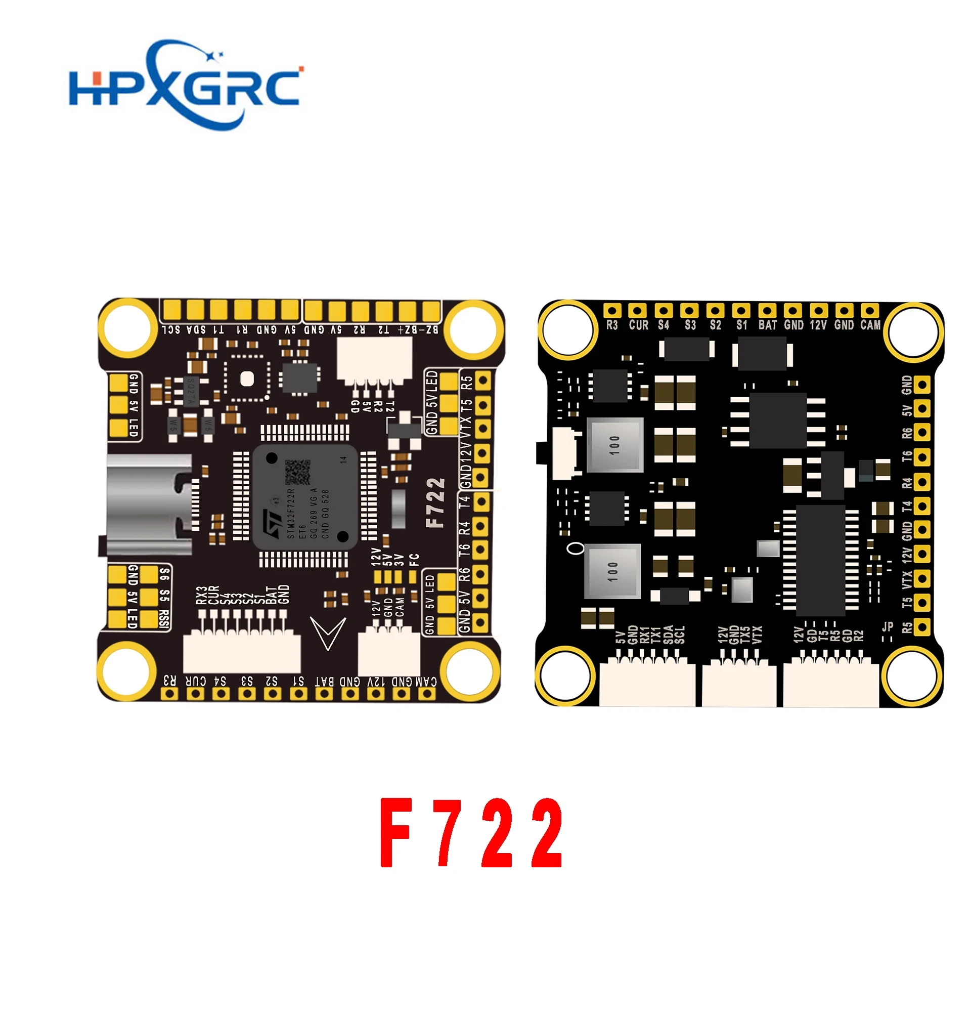 ชุดควบคุมการบิน HPXGRC F405/F722 - ESC 55A, ไจโรความแม่นยำสูง 42688-P, กล่องดำ 16MB, แบบเสียบใช้งานได้ทันทีสำหรับโดรนแข่ง FPV