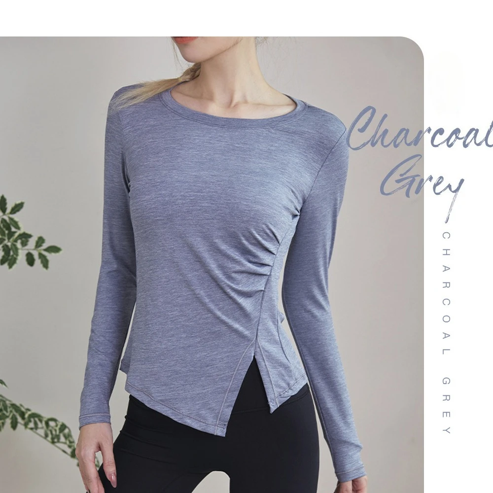 

Женский лонгслив для йоги 2026: эластичный, облегающий, быстросохнущий, дышащий, мягкий топ для бега, джоггинга, фитнеса и тренировок (до 100 кг)