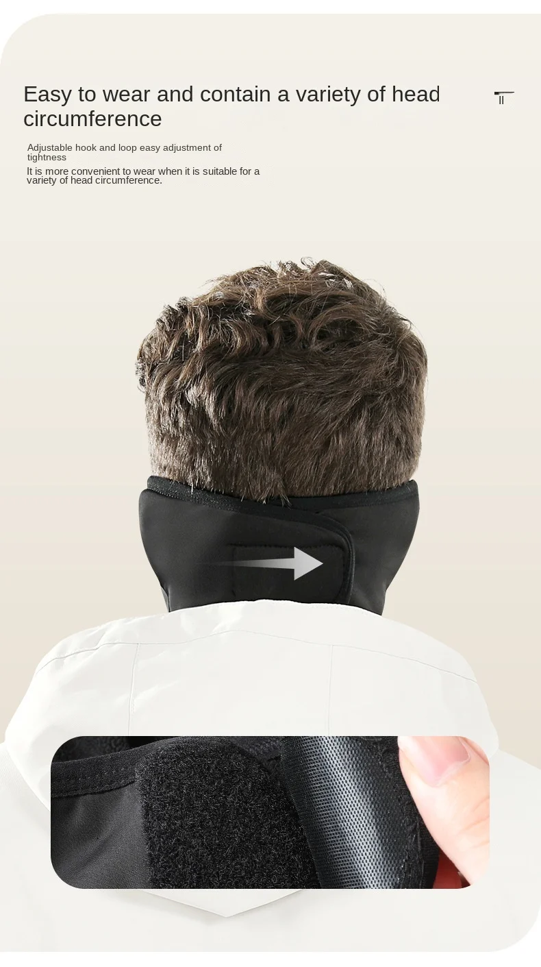 1 Stück Winter-Samt-Thermo-Ohrenschützer-Maske, warm, winddicht, Fleece, Wintermaske, einfache Wickelmaske, Reitmaske, Outdoor, Radfahren, Skifahren – Detail 12