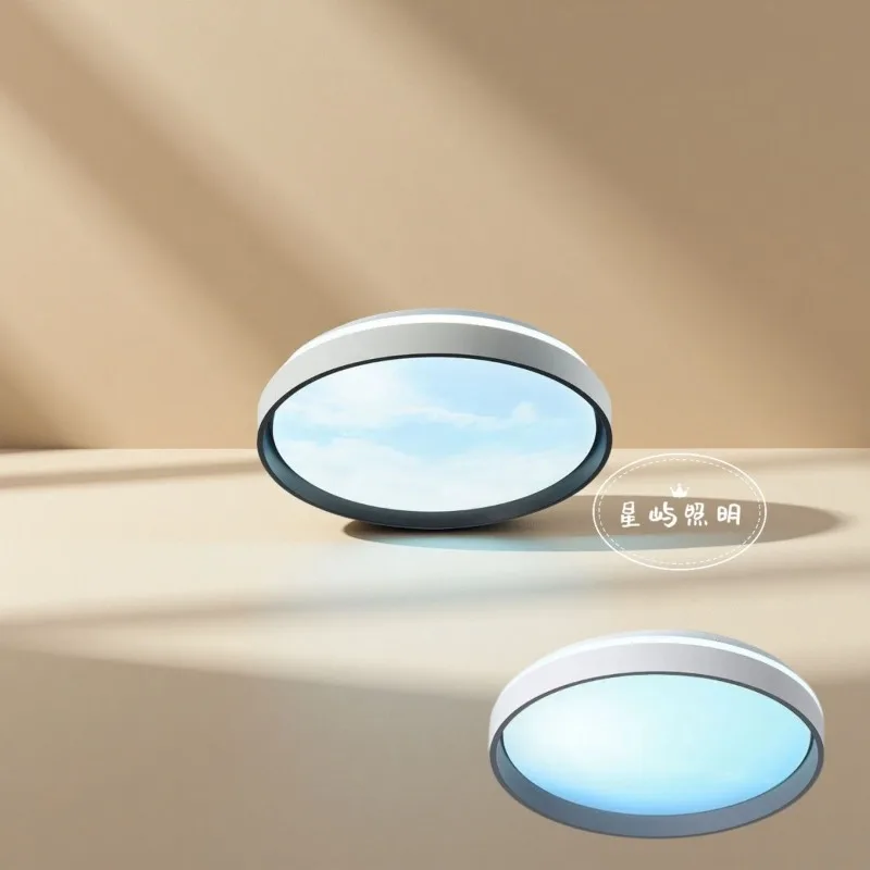 Modern Minimalist Acrylic Sky Blue Cloud LED Ceiling Light Simulation Sunlight for Bedroom Kids Room