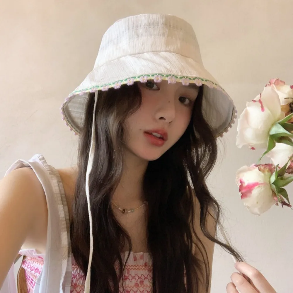 

New Cotton Sunscreen Hat Sun Protection Anti-UV Fisherman Hat Cute Portable Panama Hat Boys Girls