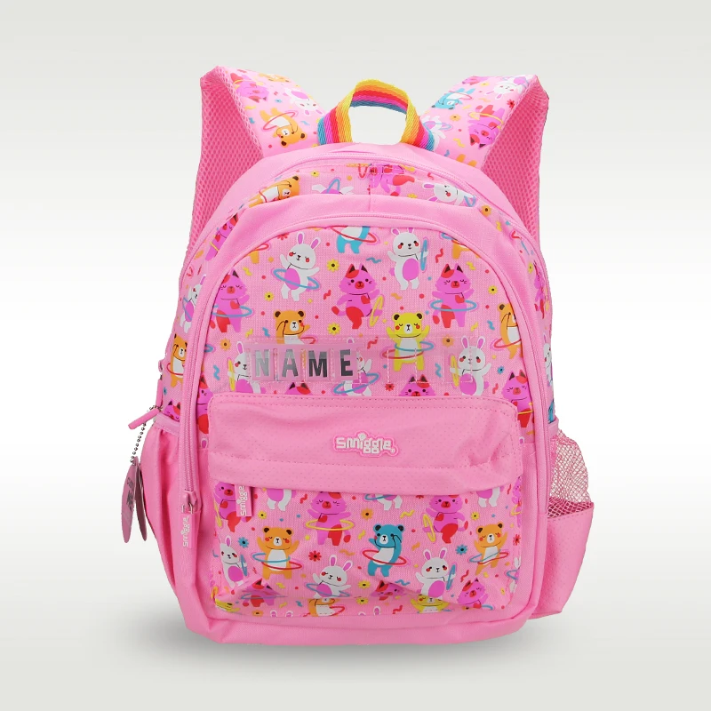 Australia Smiggle original hot-selling children's schoolbag high-quality girls cute pink bear schoolbag 4-7 years old 14 inches