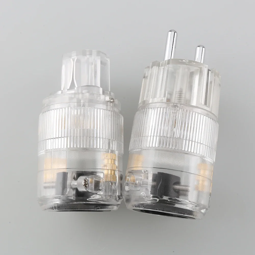 ใหม่ Audiocrast TE TC โรเดียมชุบเสียงเกรด Schuko Power Connector ปลั๊กไฟ AC ปลั๊กไฟหญิงโรเดียมชุบ