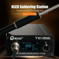 NEW QUECOO T12-956 Soldering Digital Station Electronic Soldering iron OLED 1.3inch with Black M8 handle and T12 soldering iron