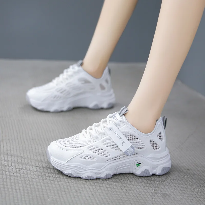 Caterpillar Dad's Shoes 2023 Summer New Korean Fashion Breathable Mesh Student Sports Women's Shoe