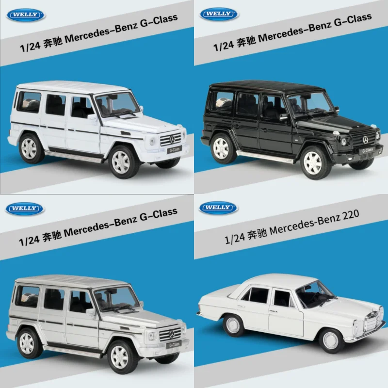 Modèle de voiture en alliage moulé sous pression, WELLY, échelle 1:24, Benz classe G SUV, jouet de collection, cadeau, affichage Souvenir, ornement