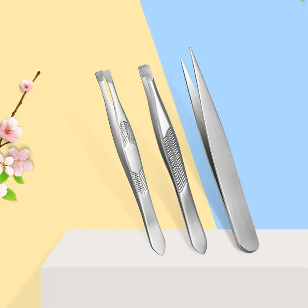 Polished Multipurpose Stainless Steel Ingrown Hair Removal Beards Tool Plucking Eyebrows Eyebrow Tweezers