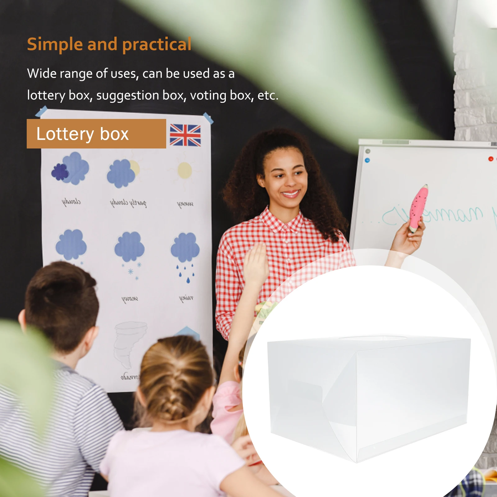 

2Pcs Transparent Acrylic Lottery Box Large Acrylic Detachable Company Annual Meeting Promotional Lottery Container