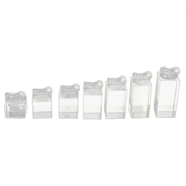 

7Pcs Acrylic Ring Display Stand Set Transparent 7 Heights Cube Pole Clip Jewelry Holder Organizer Showcase Cube Earrings Stand